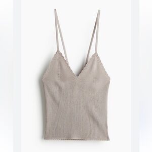 Women's Ribbed Taupe Tank Top